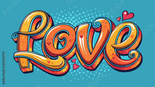 abstract vector background with Love text