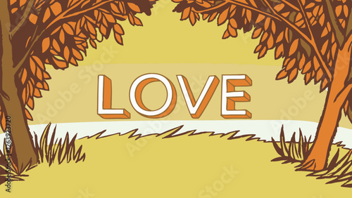 abstract vector background with Love text