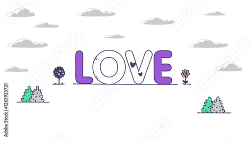 abstract vector background with Love text