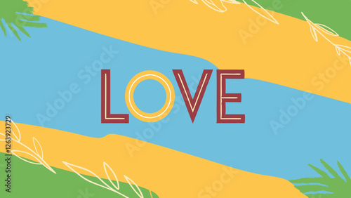 abstract vector background with Love text