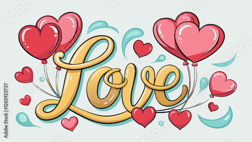 abstract vector background with Love text