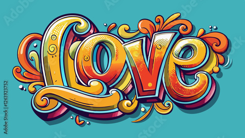 abstract vector background with Love text