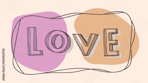 abstract vector background with Love text