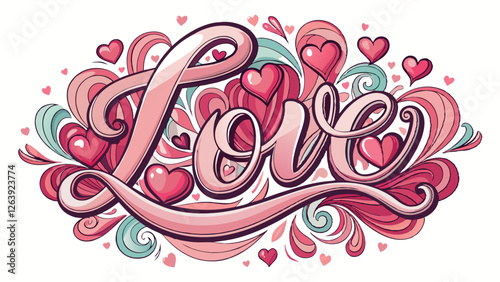 abstract vector background with Love text