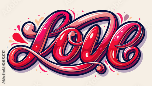 abstract vector background with Love text