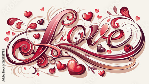 abstract vector background with Love text