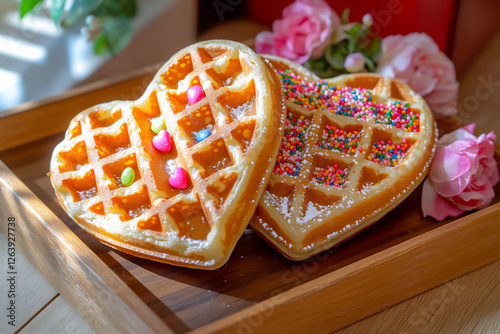  candy sprinkled waffle photo