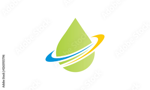 droplet bio organic circle vector logo