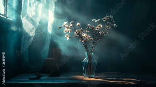 Ephemeral blooms in ethereal light a tranquil floral still life scene