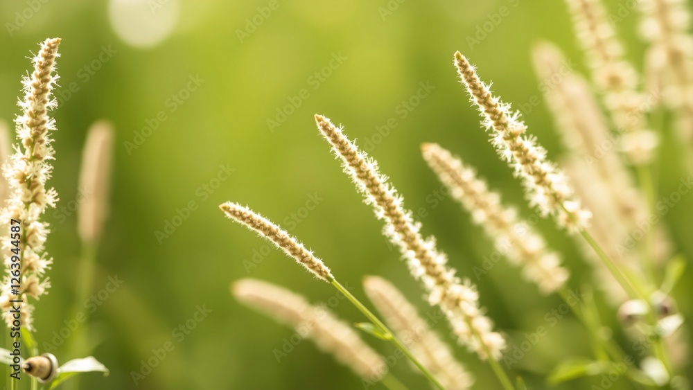 Serene Summer Meadow Close-up of Delicate Grass Seeds in Soft Sunlight Serene Summer Meadow Close-up of Delicate Grass Seeds in Soft Sunlight