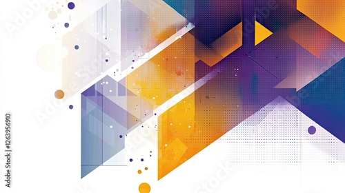 Abstract geometric shapes in vibrant colors with a gradient background creating a modern design