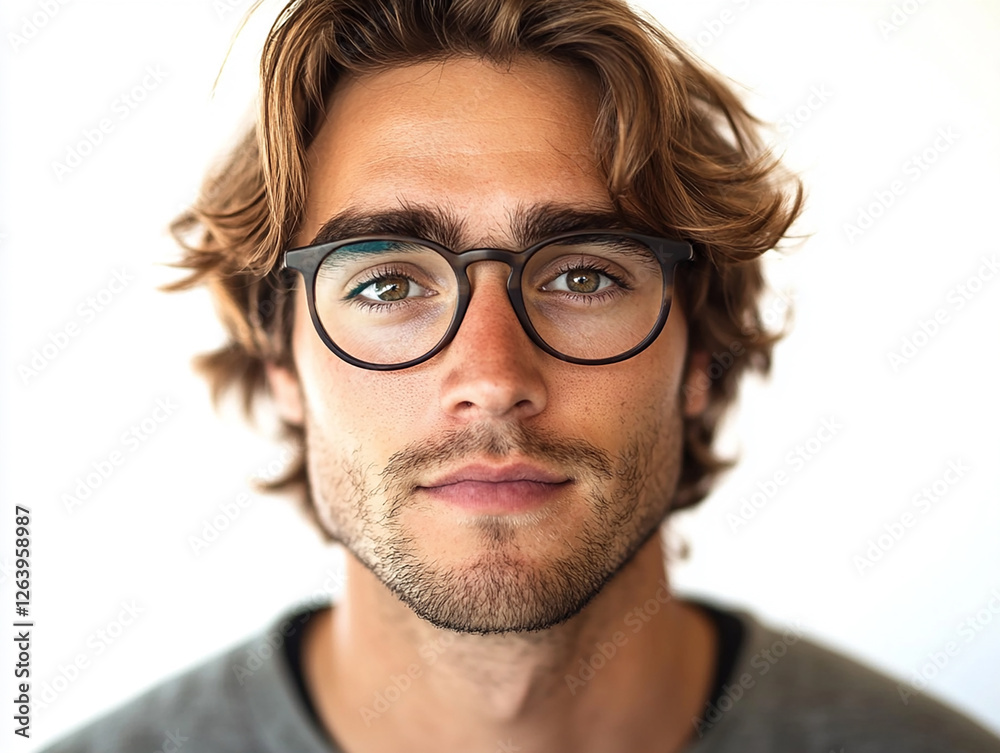 Man portrait on white background
Man portrait on white background