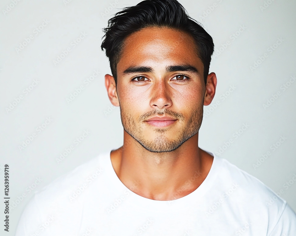 Fototapeta premium Man portrait on white background 