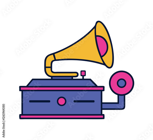 Retro object gramophone icon