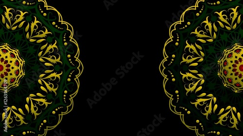 A motion graphic of mandala rotation template background. Royal and vintage style. For background, backdrop, animation, cover.