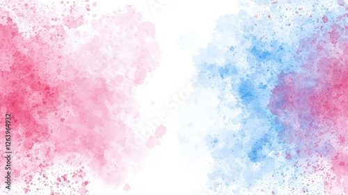 Abstract splashes of pink and blue paint merging in a vibrant, artistic background