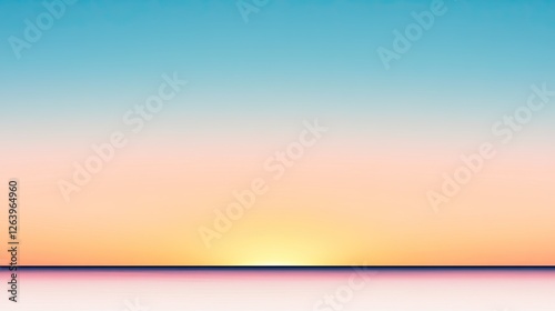 Tranquil sunrise over a calm sea, blending pastel colors in a serene landscape