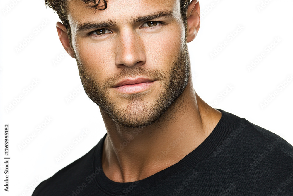 Obraz premium Man portrait on white background
