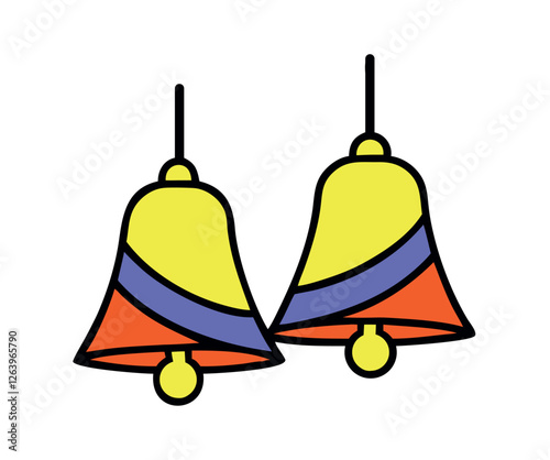 Carnival bells decoration icon