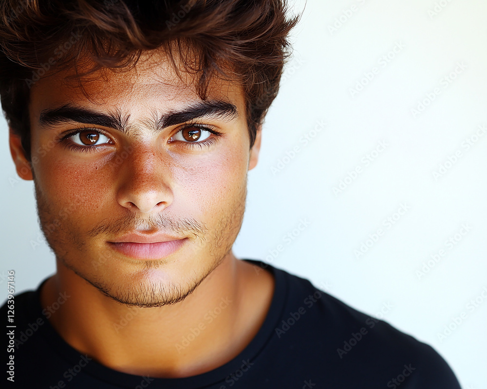 Fototapeta premium Man portrait on white background 