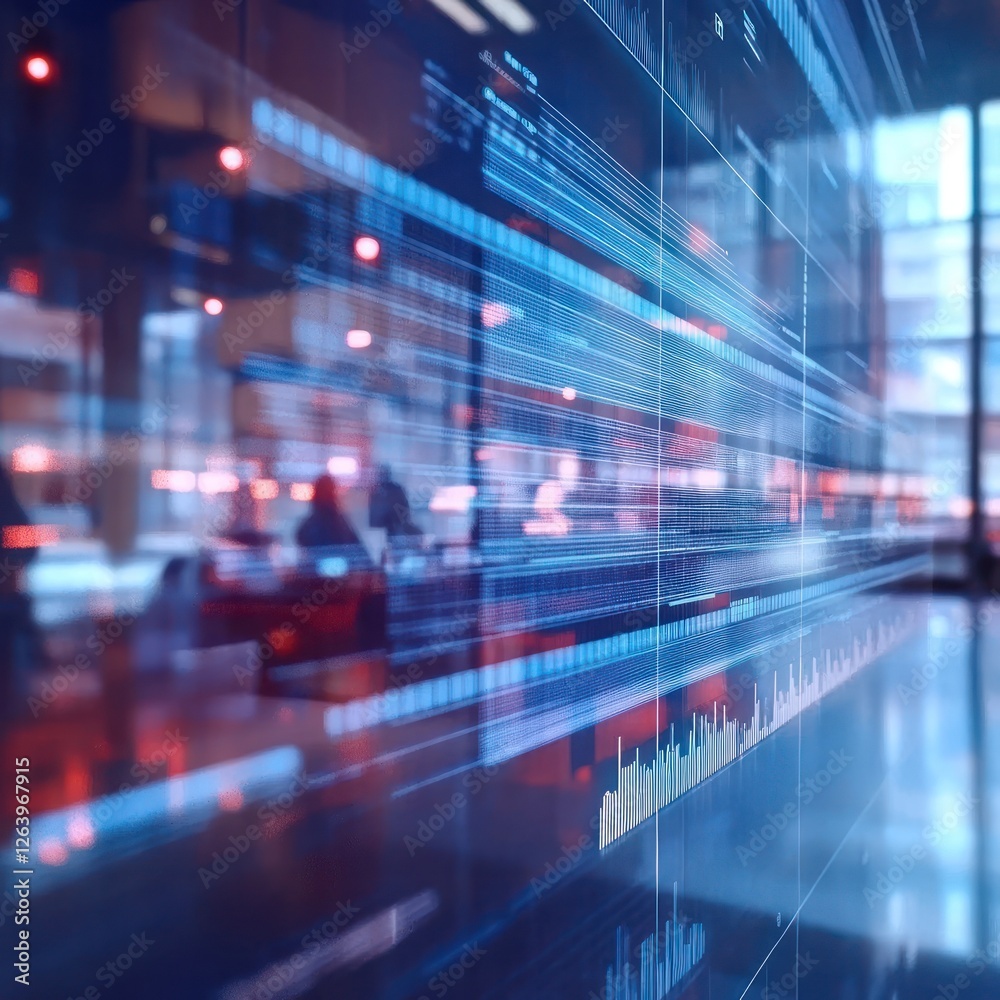 Fototapeta premium Abstract Data Stream Visualization: Futuristic Technological Background