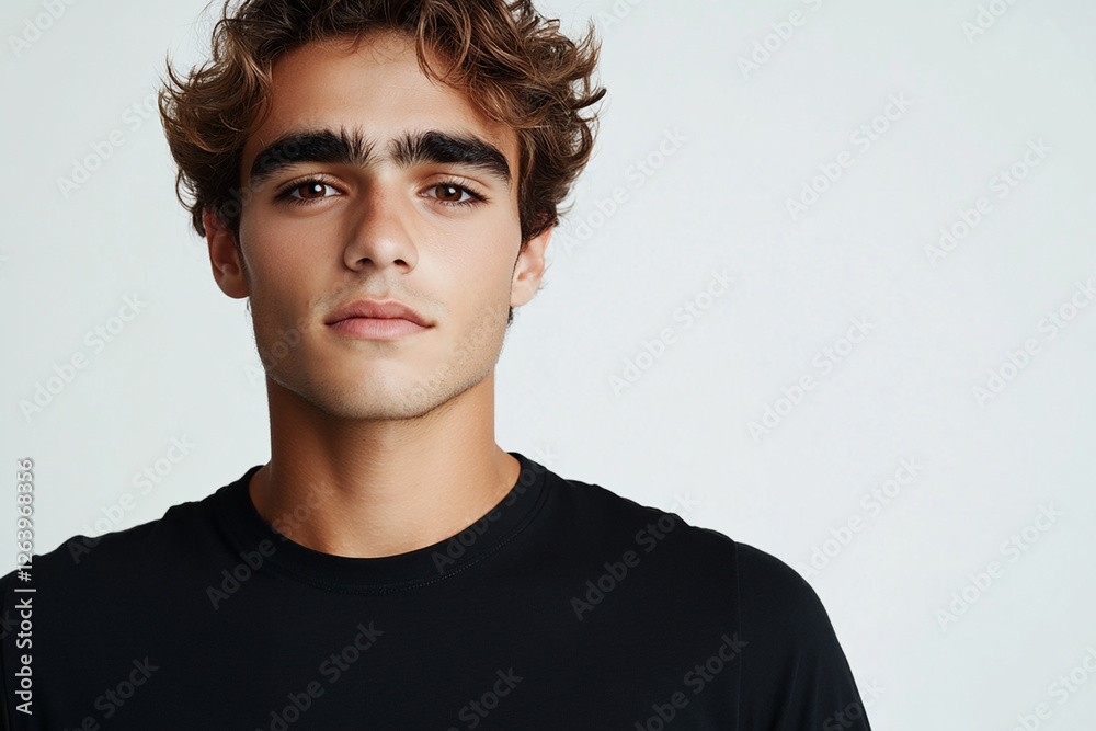 Fototapeta premium Man portrait on white background 