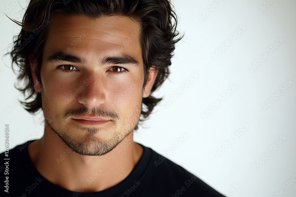 Obraz premium Man portrait on white background