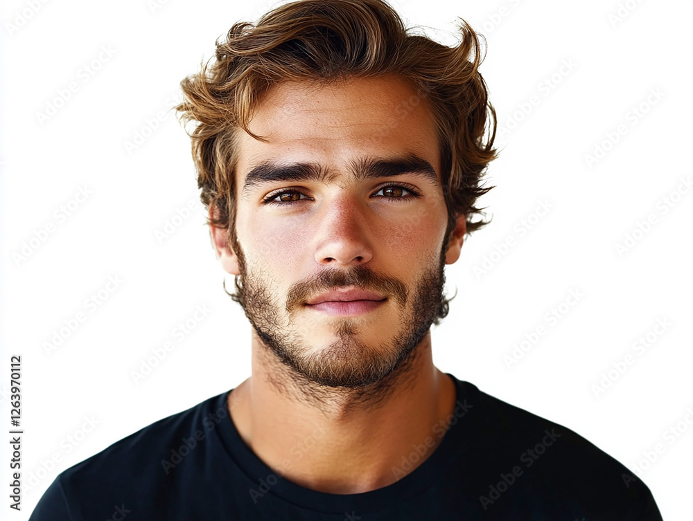 Fototapeta premium Man portrait on white background 