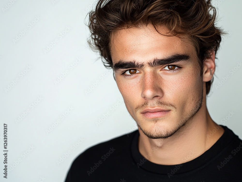 Naklejka premium Man portrait on white background