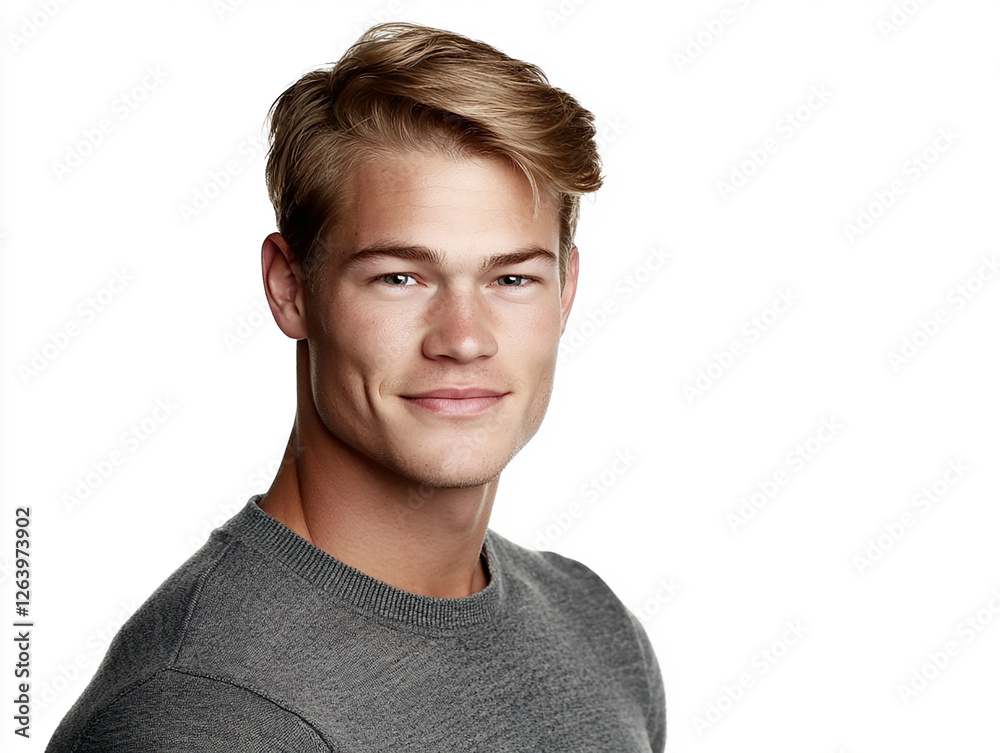 Man portrait on white background
Man portrait on white background