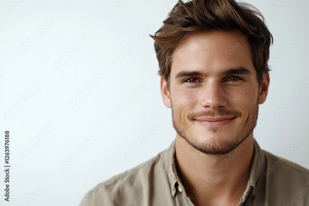 Fototapeta premium Man portrait on white background 