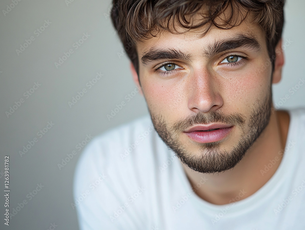 Man portrait on white background
Man portrait on white background