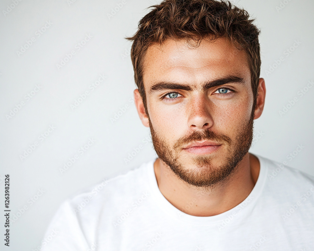 Obraz premium Man portrait on white background 