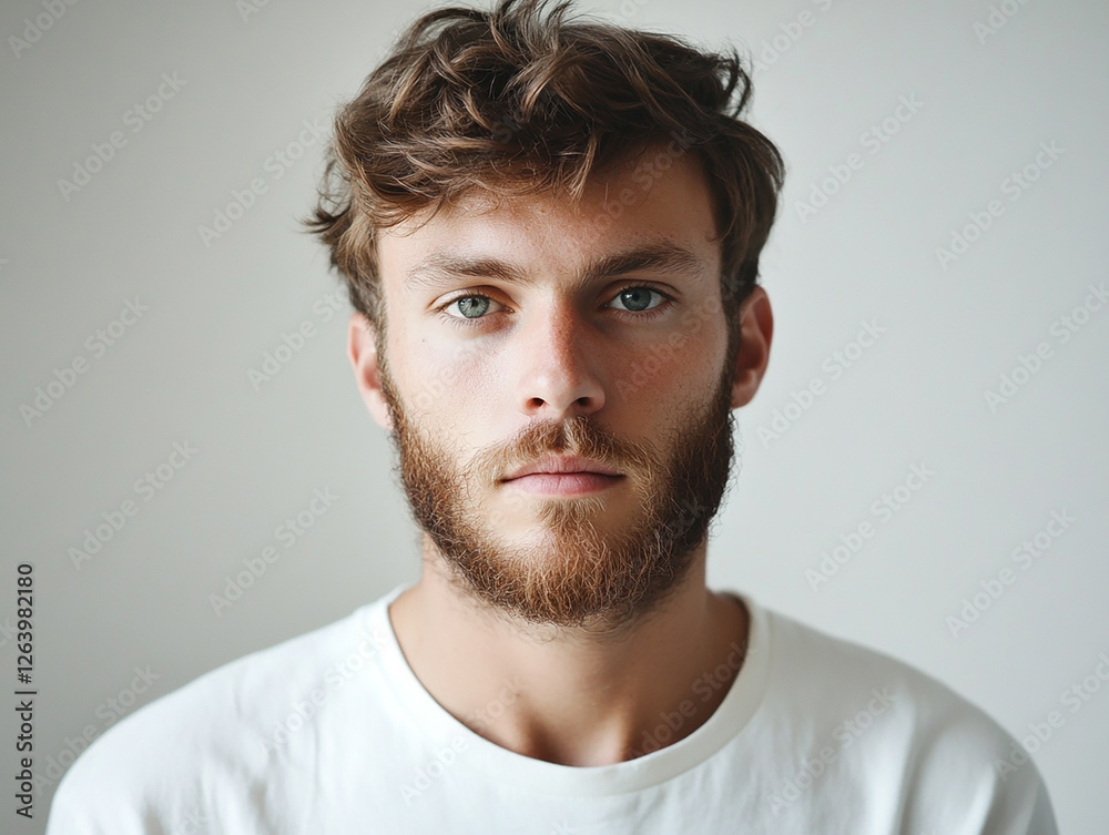 Fototapeta premium Man portrait on white background 