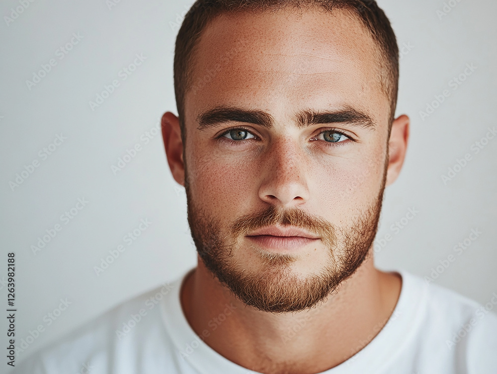 Fototapeta premium Man portrait on white background