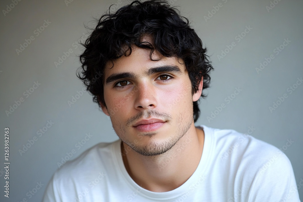 Man portrait on white background
Man portrait on white background