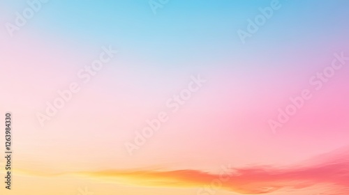 Serene sunset gradient with soft pink, orange, and blue hues, evoking calmness and tranquility