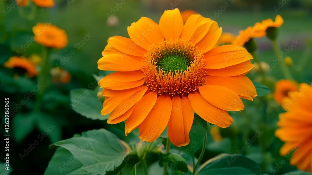 Vibrant Orange Marigold Flowers Blooming in a Beautiful Garden Setting Vibrant Orange Marigold Flowers Blooming in a Beautiful Garden Setting