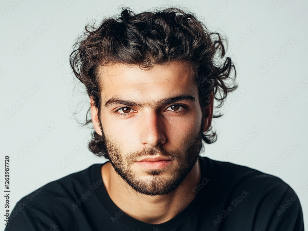 Fototapeta premium Man portrait on white background