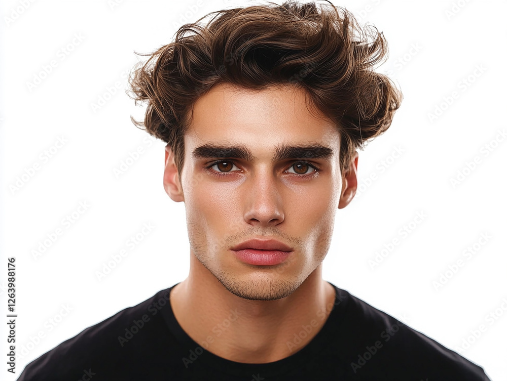 Fototapeta premium Man portrait on white background