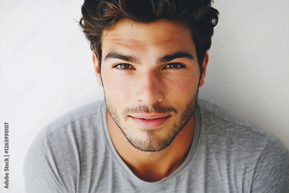 Fototapeta premium Man portrait on white background