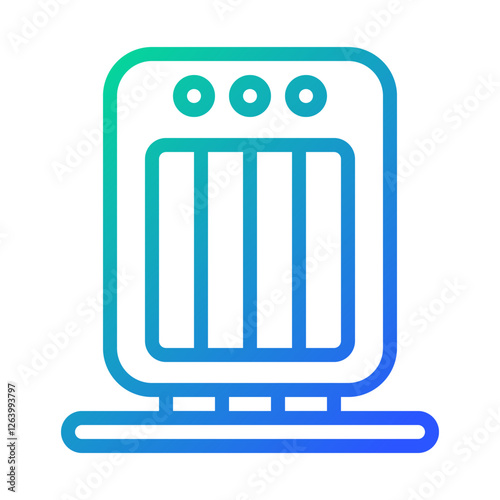 Modern Radiator Icon with Gradient Color Style