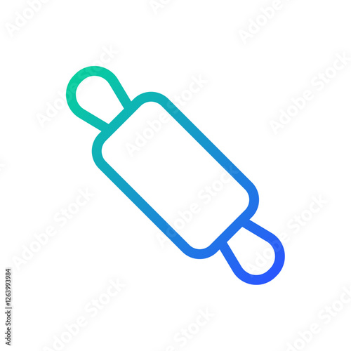 Gradient Rolling Pin Icon for Baking Concepts