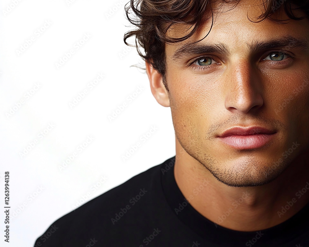 Fototapeta premium Man portrait on white background