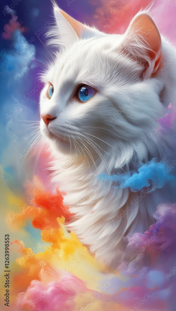 Fototapeta premium cat with blue eyes mobile wallpaper