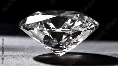 A brilliantly cut diamond sparkling under soft light, showcasing its clarity and facets