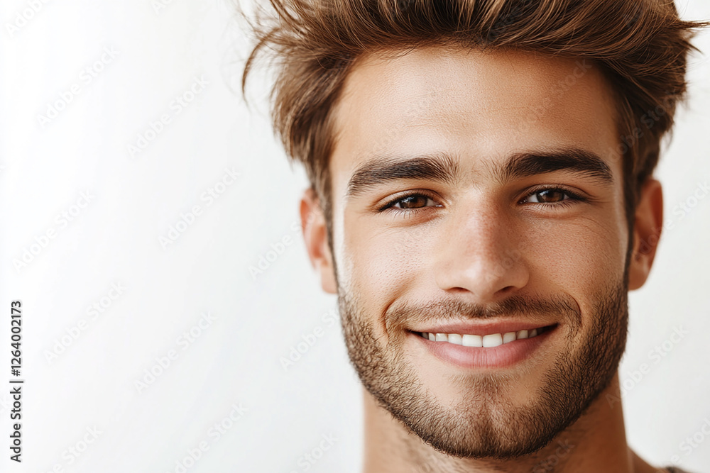 Fototapeta premium Man portrait on white background