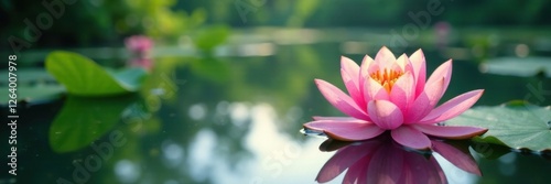 Panel kuchenny z motywem water lily on a serene lake, lily, peaceful