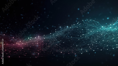 Abstract lines and dots connection background. Technological connection digital data and big data concept. Created with Generative AI Technology	
