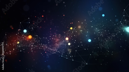 Abstract lines and dots connection background. Technological connection digital data and big data concept. Created with Generative AI Technology	
